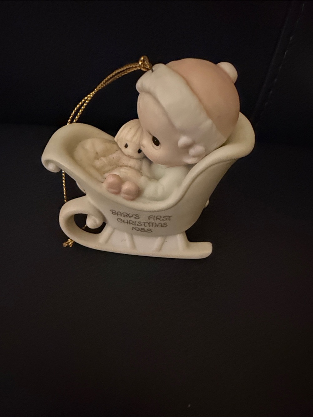 Enesco Precious Moments Baby's First Christmas Ornament 1988